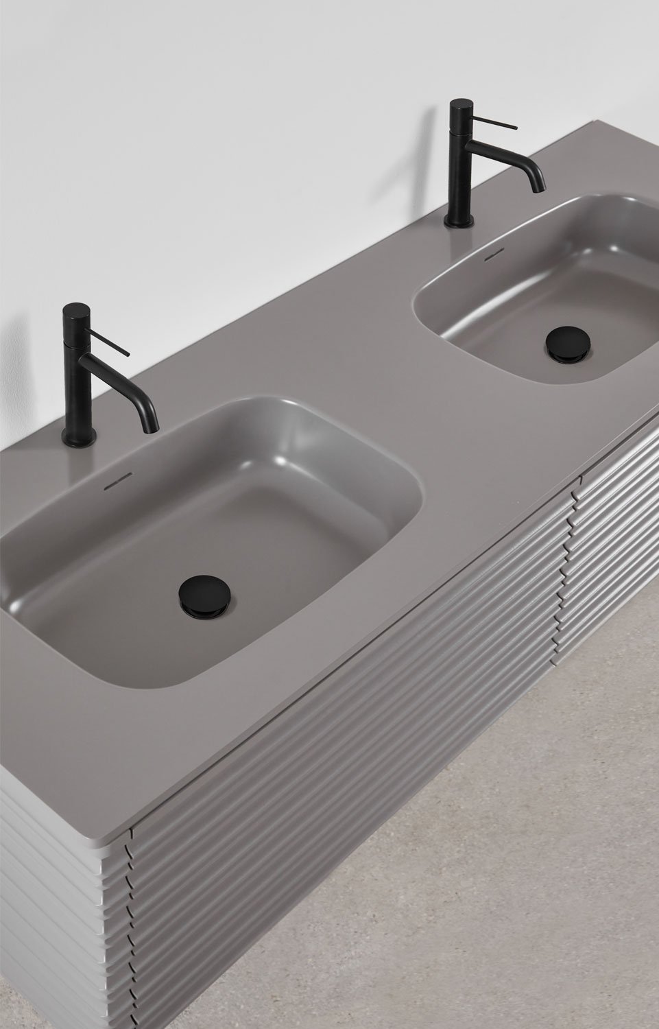 Noura wooden bathroom furniture set with integrated sinks, gallery image 4