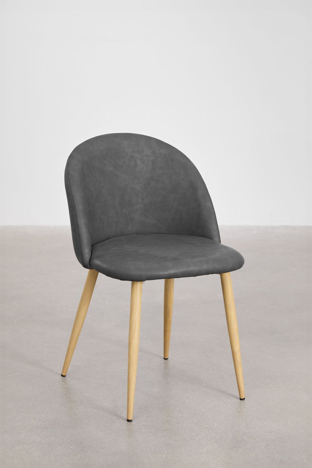 Pack of 2 Kana upholstered dining chairs in faux leather, gallery image 1