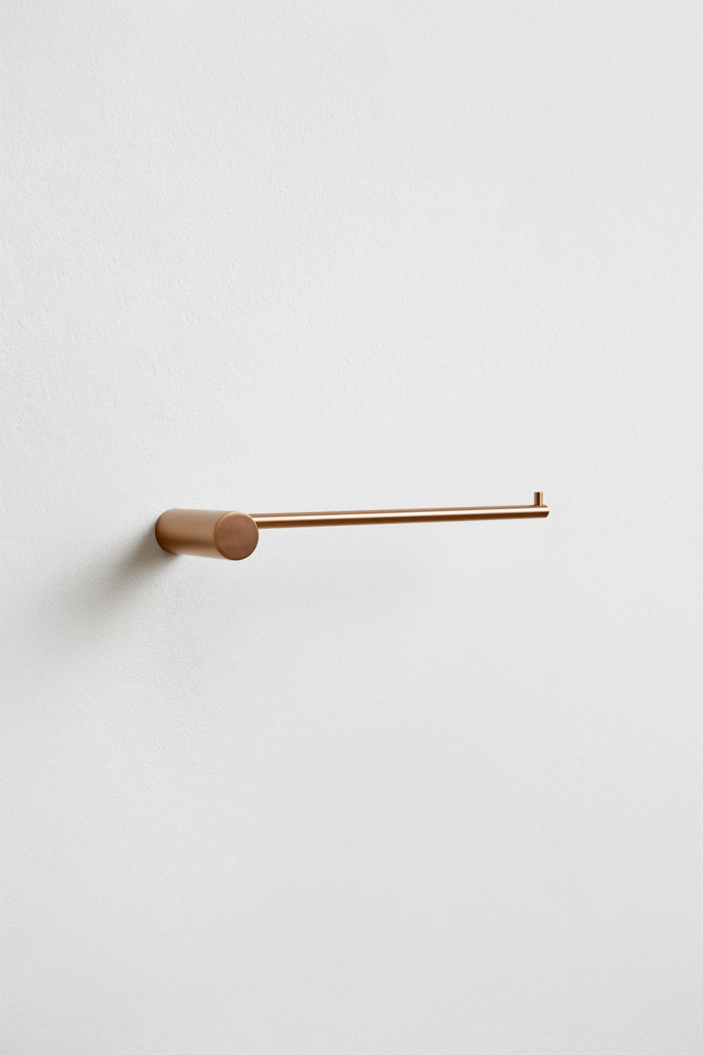 Wall-mounted towel rail with 20 cm bar in brushed rose gold stainless steel Devon, gallery image 1