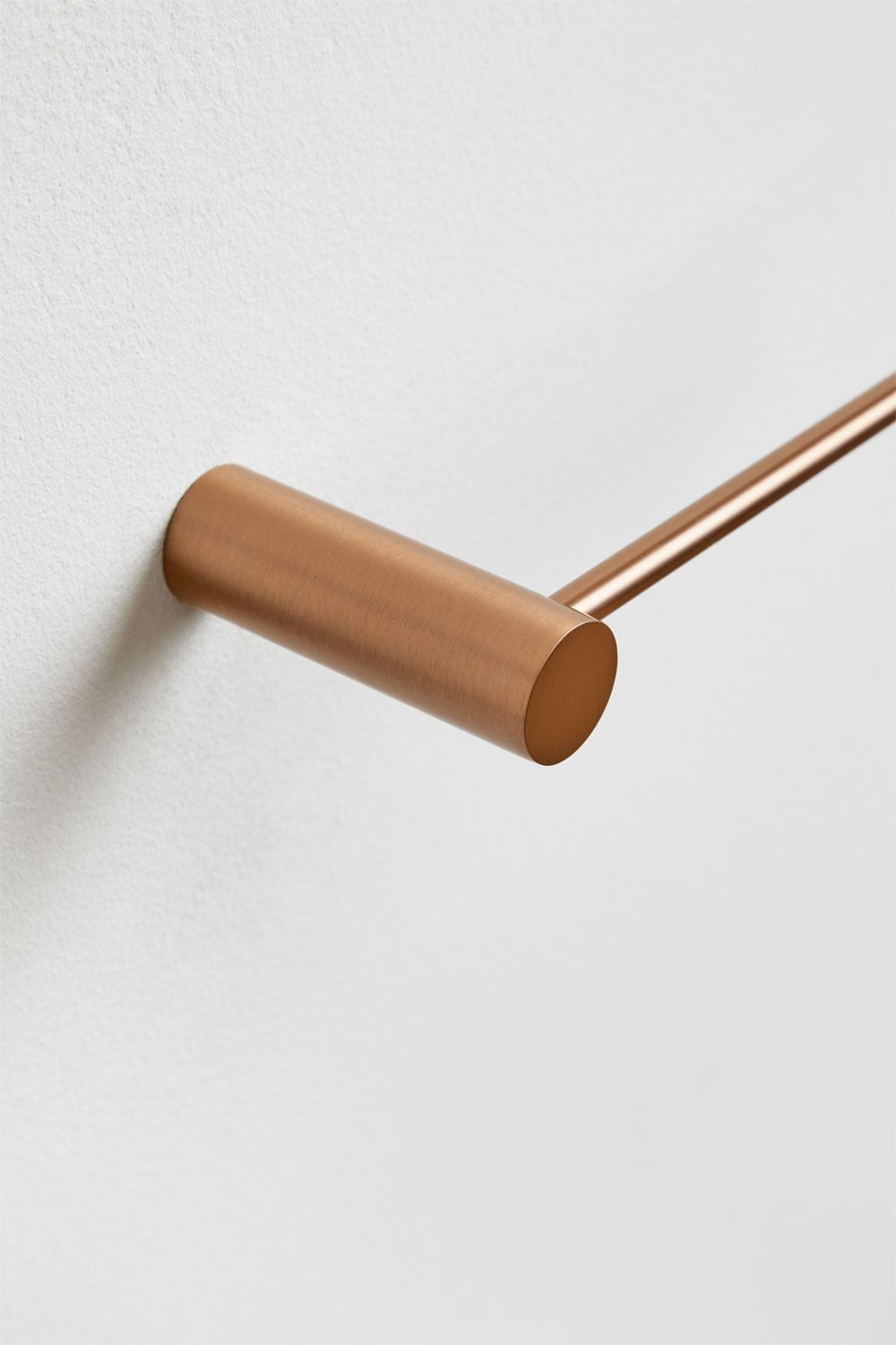 Wall-mounted towel rail with 20 cm bar in brushed rose gold stainless steel Devon, gallery image 3