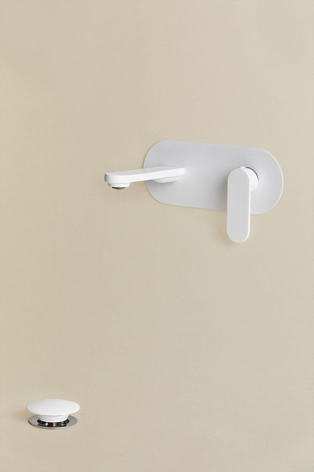 Alameda brass built-in basin tap set and Orveta click-clack basin drain valve, gallery image 1