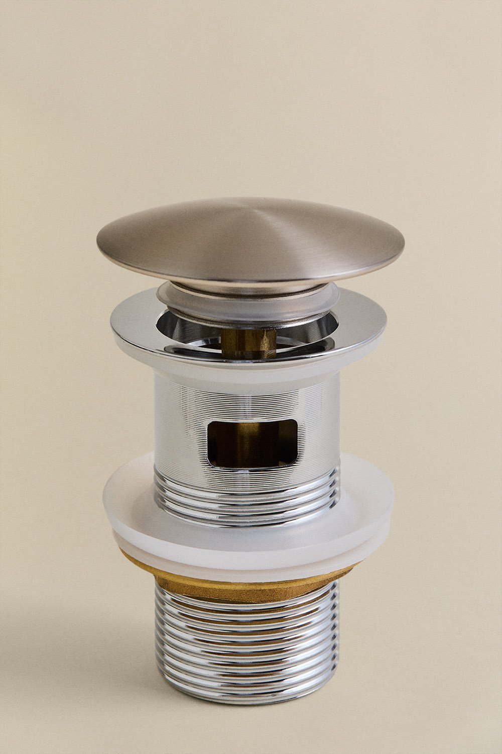 Orveta brass built-in basin faucet set and Click-Clack basin waste valve in stainless steel and brass, gallery image 2