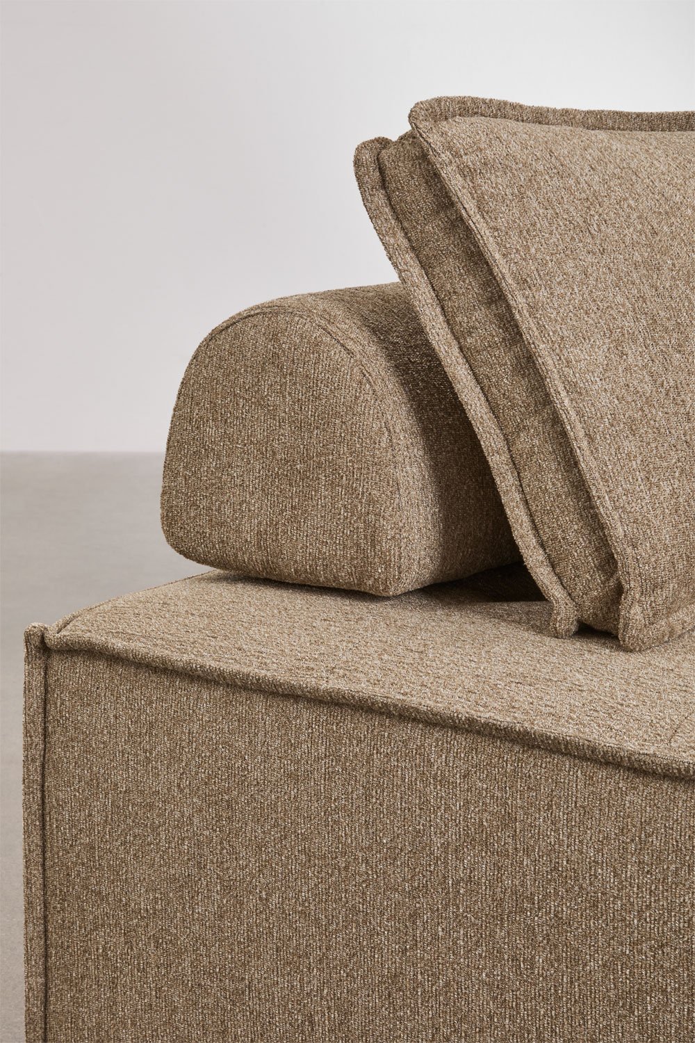 Living room set with armchair and pouf in Vermont fabric, gallery image 2