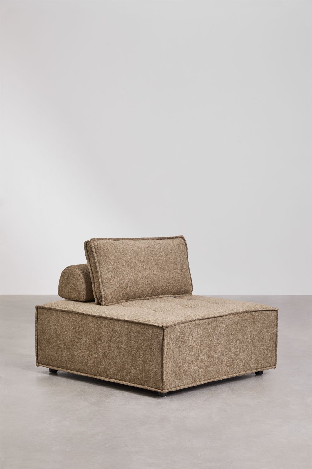 Living room set with armchair and pouf in Vermont fabric, gallery image 4