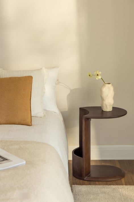 Kenoly wood bedside table 45x30 cm - Dark Handle Wood