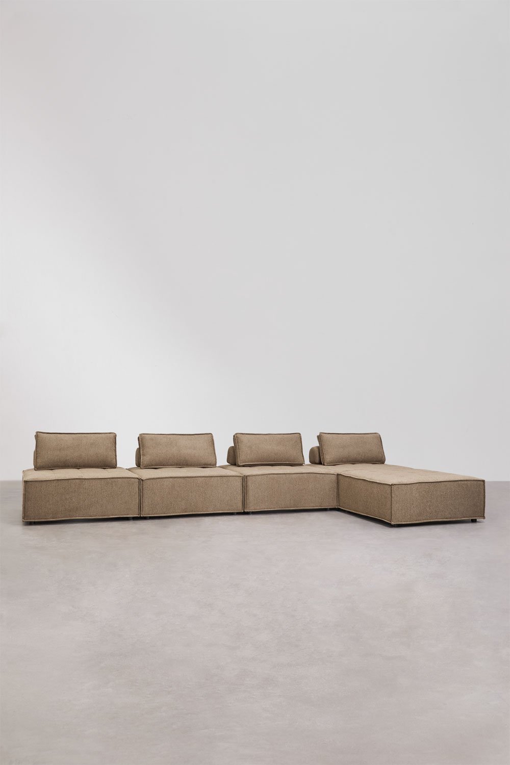 4-piece modular sofa and ottoman in Vermont fabric, gallery image 3