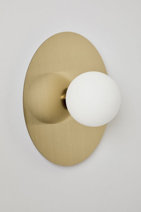 Anine iron and glass bathroom wall light