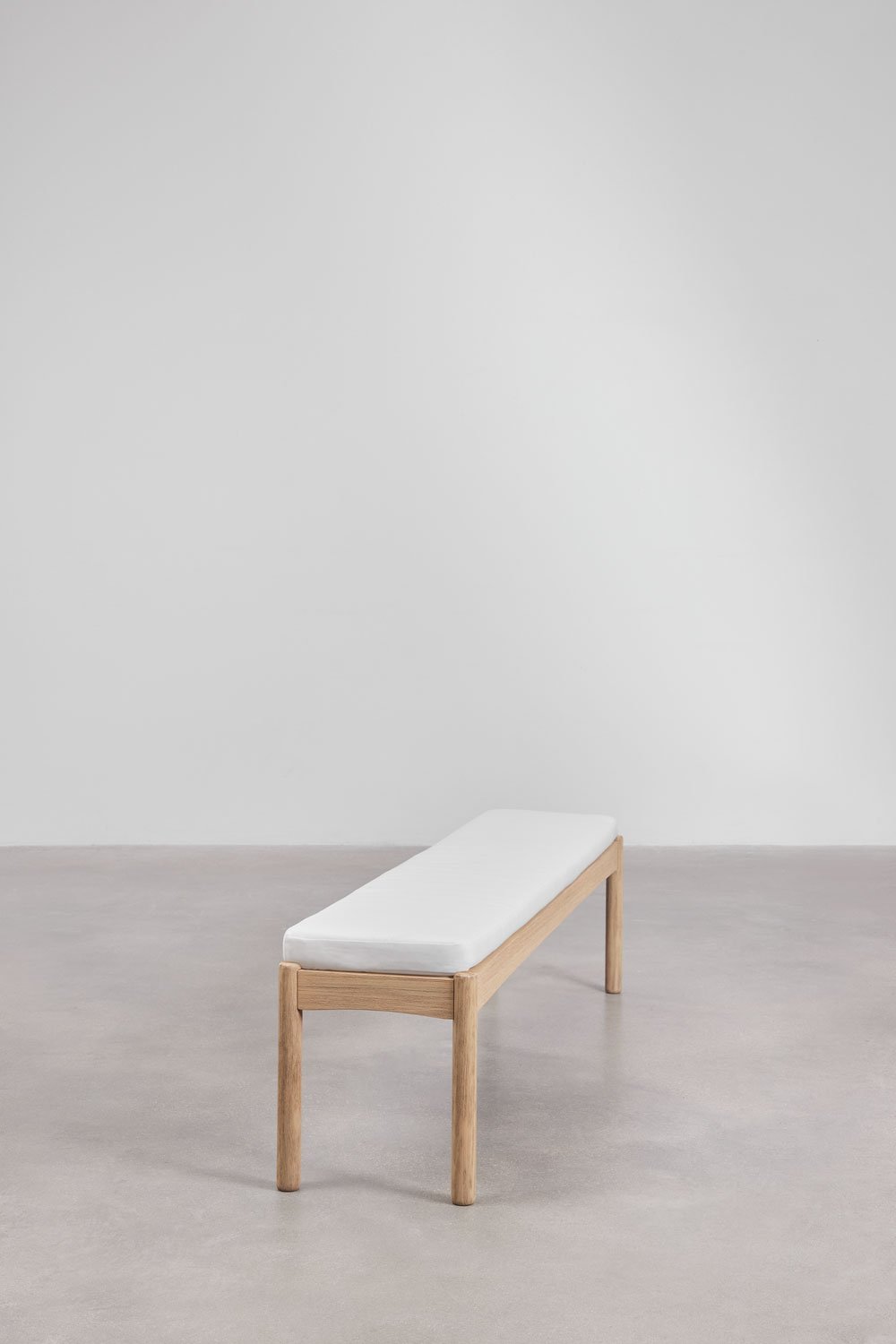 180 cm bench in acacia wood and Karvia fabric, gallery image 2