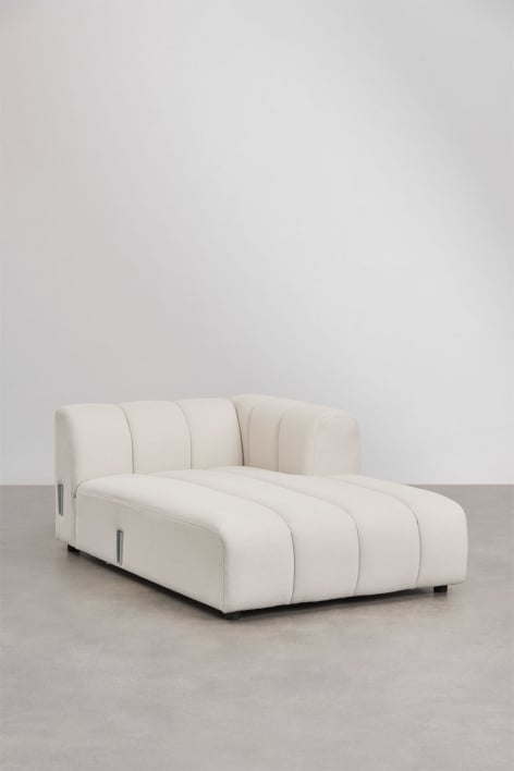 Right chaise longue module for modular sofa in Eliot bouclé fabric