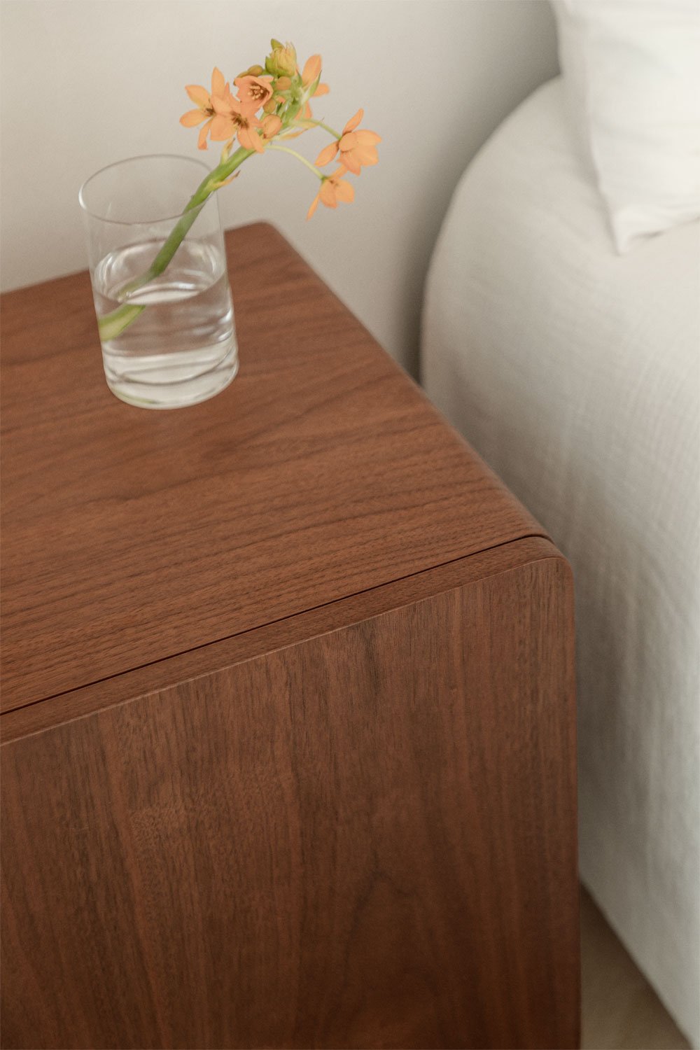 Pack of 2 rectangular nightstands 50x40 cm in MDF and Gumeri veneer, gallery image 2