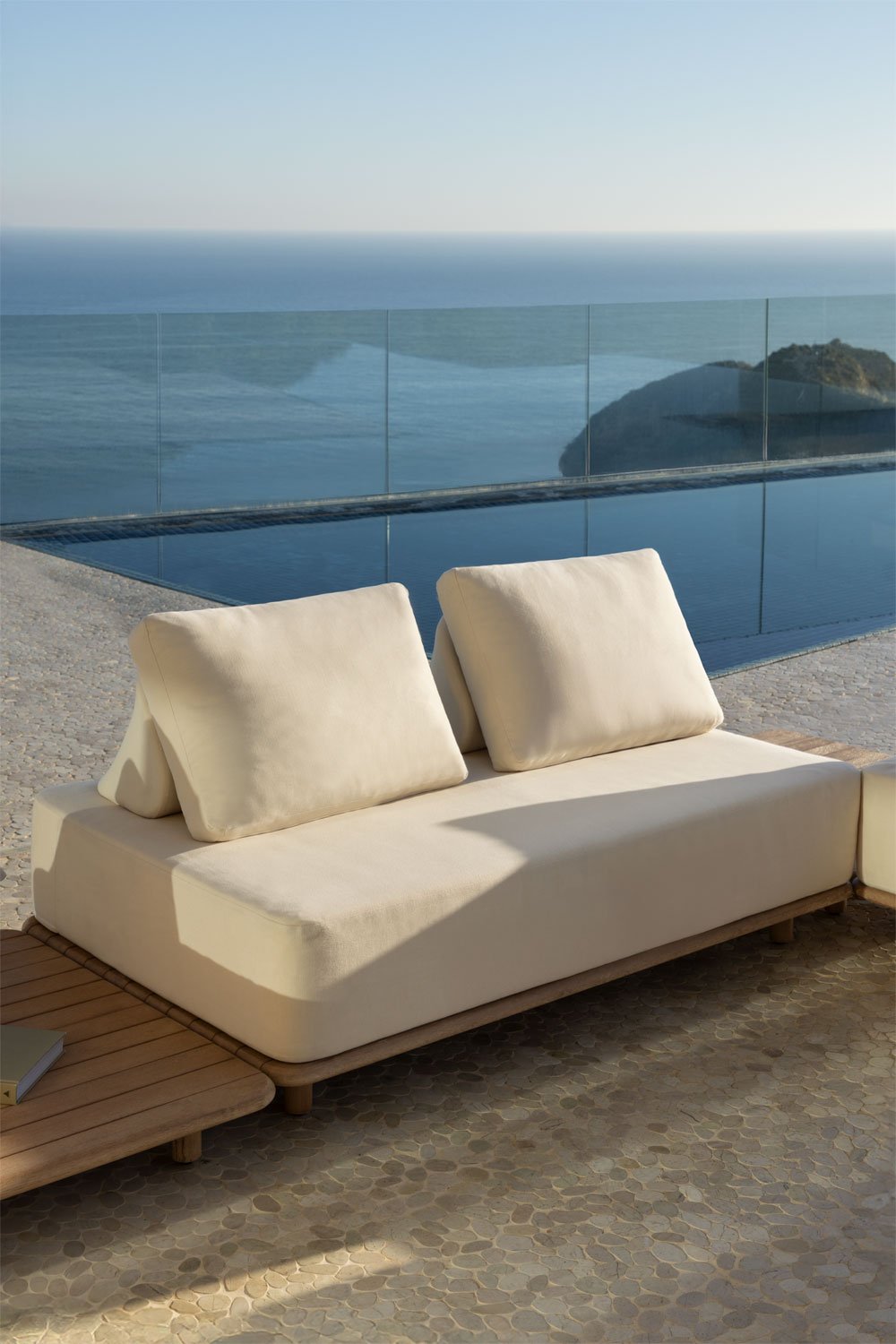 Portet 2-seater garden sofa in acacia, gallery image 1