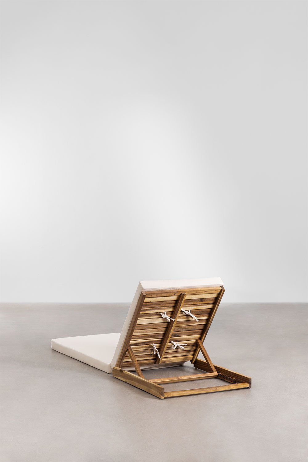 Idaira reclining acacia wood sun lounger, gallery image 4
