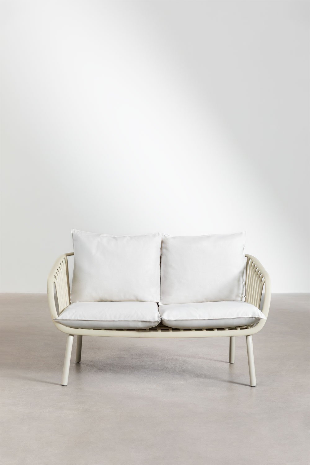 2-seater garden sofa in steel and polypropylene Aradina, gallery image 4