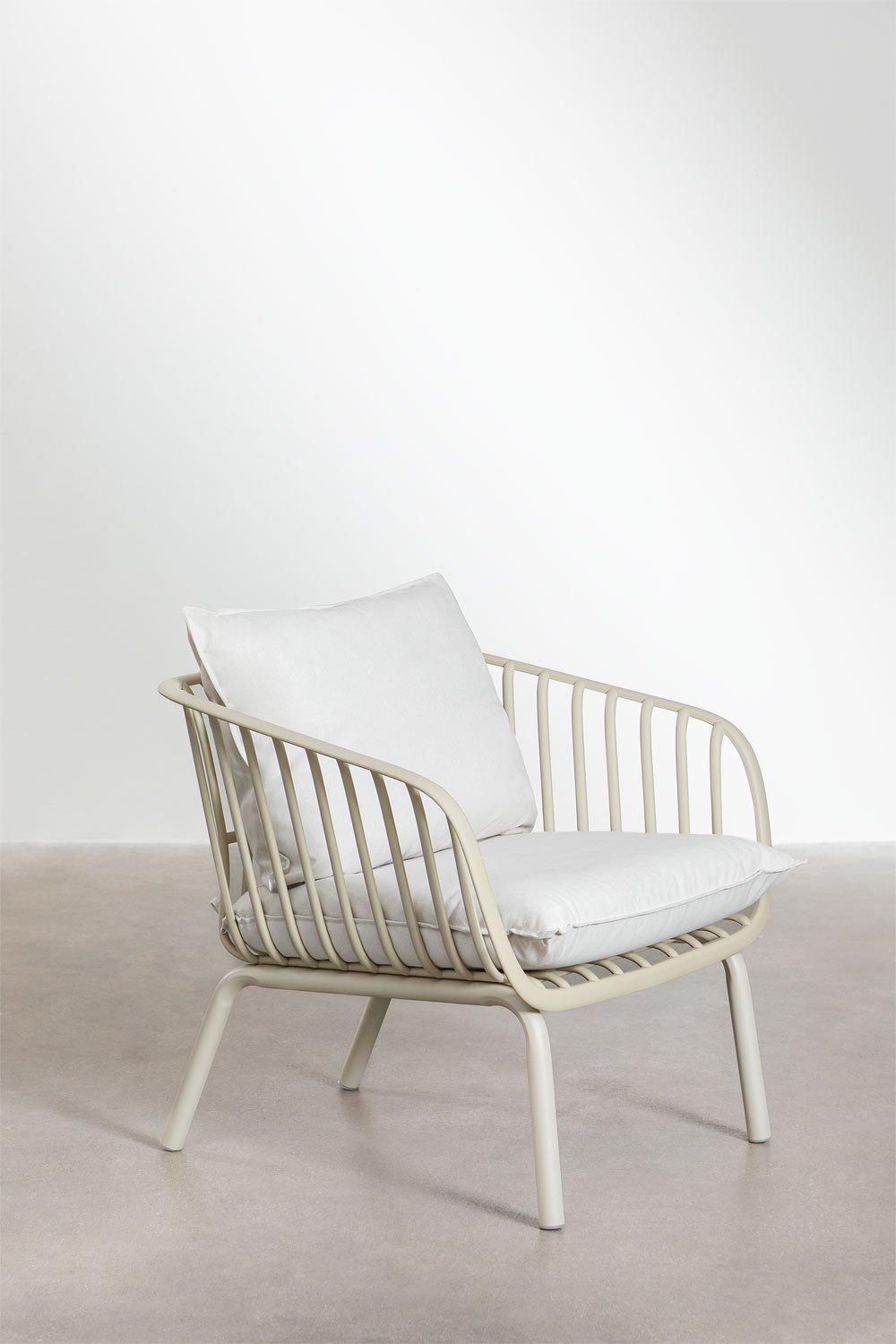 Pack of 2 garden armchairs in steel and polypropylene Aradina, gallery image 6