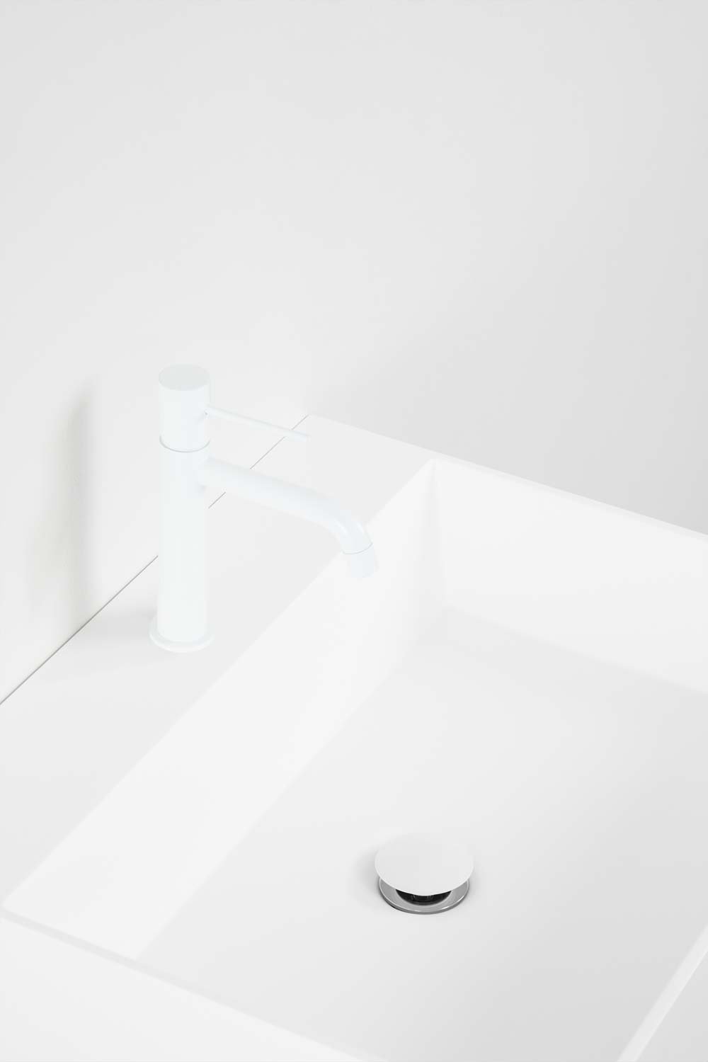 Bathroom furniture set in wood and ash veneer with integrated Ona washbasin, gallery image 7