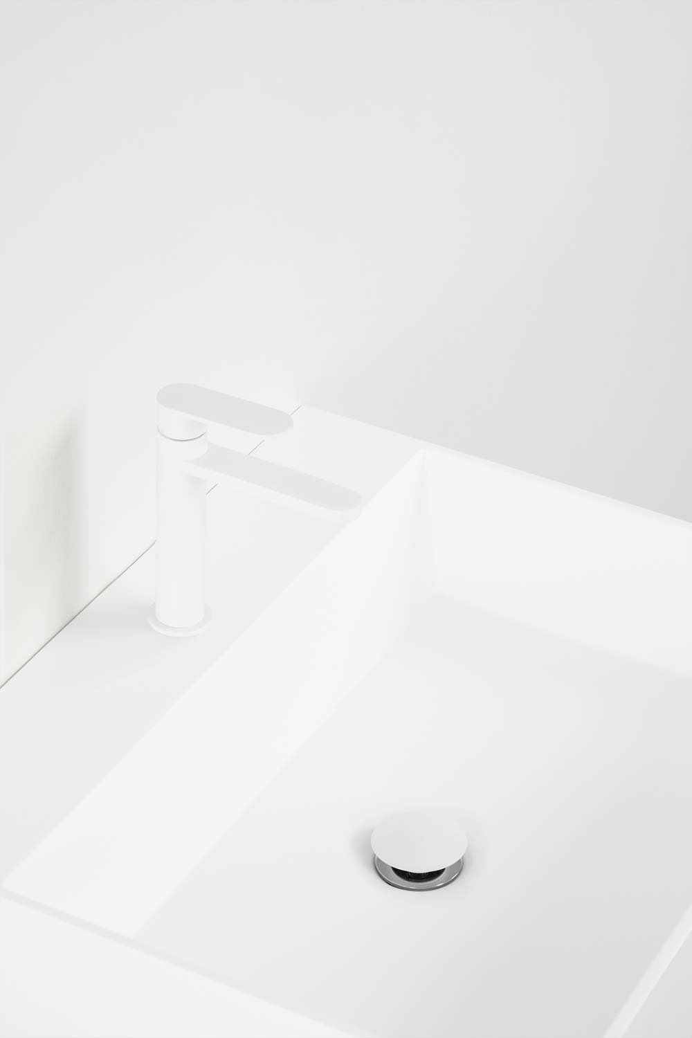 Bathroom furniture set in wood and ash veneer with integrated Ona washbasin, gallery image 7