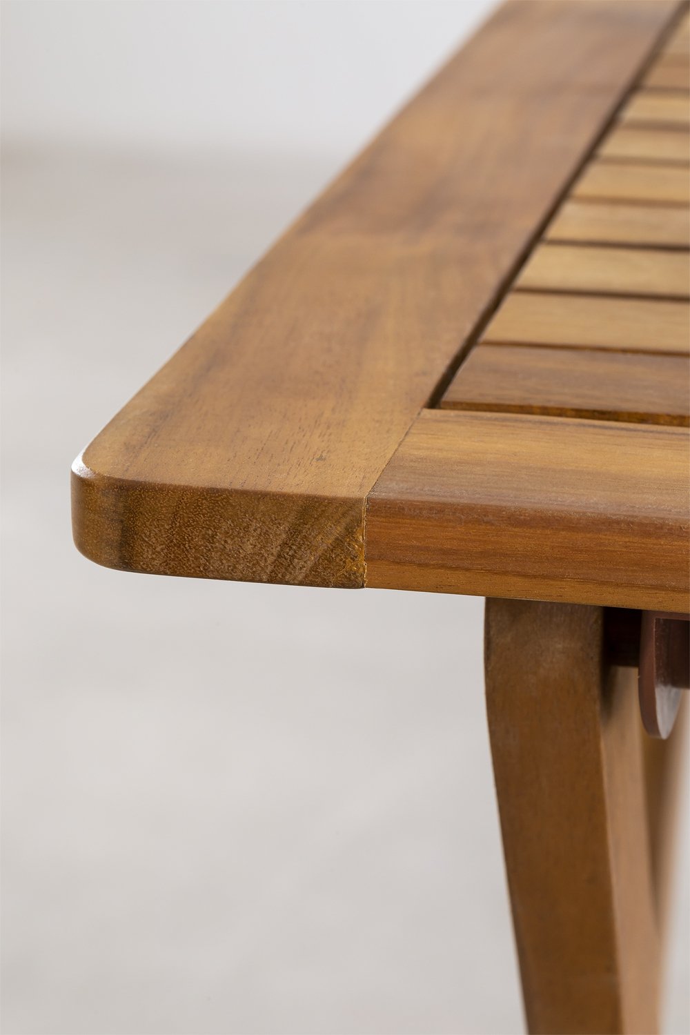 Square Table Set (60x60 cm) and 2 Folding Garden Chairs in Acacia Wood Delawer, gallery image 5