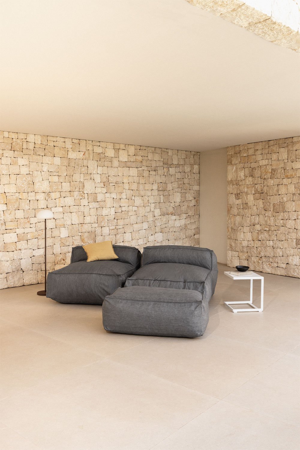 2-piece modular garden sofa and pouf Dojans, gallery image 1