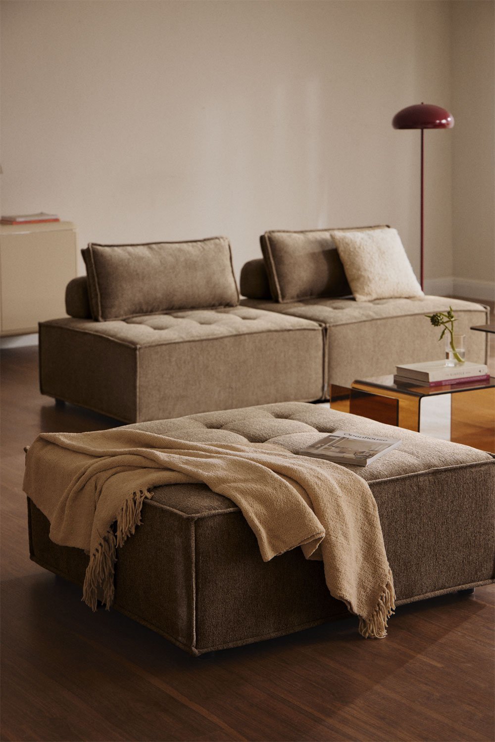 Vermont fabric pouf, gallery image 1