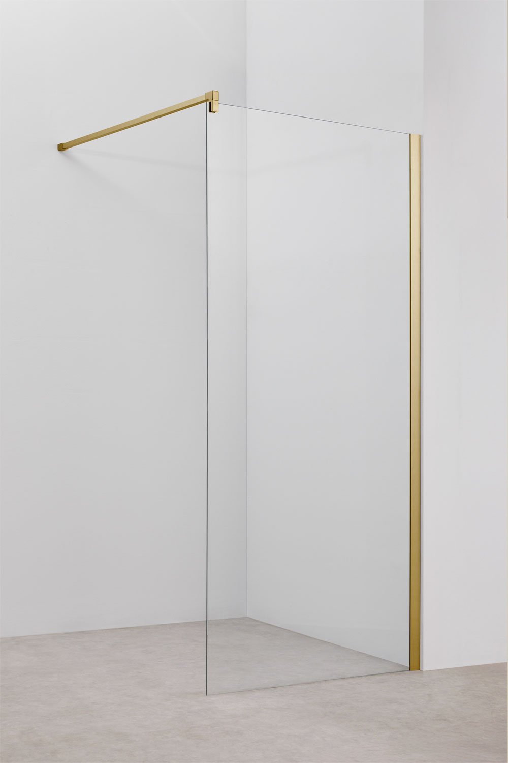 Fixed shower screen with 8 mm tempered glass and Bristol aluminum, gallery image 1