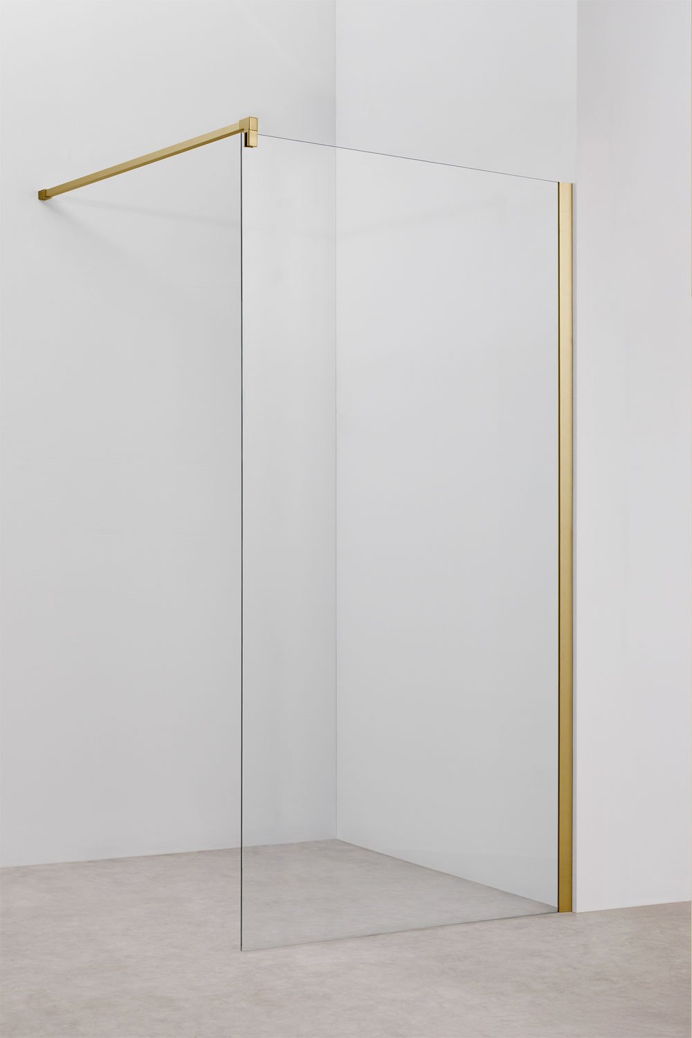 Fixed shower screen with 8 mm tempered glass and Bristol aluminum, gallery image 1