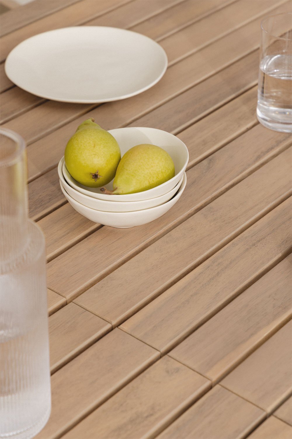 Rectangular Table Set (220x100 cm) and 8 Garden Chairs in Kaela Acacia Wood, gallery image 2