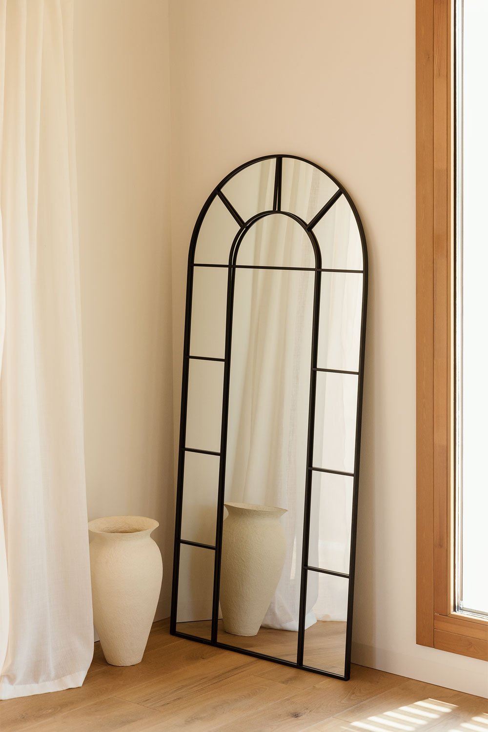 Diana window-effect metal wall mirror 80x180 cm, gallery image 1