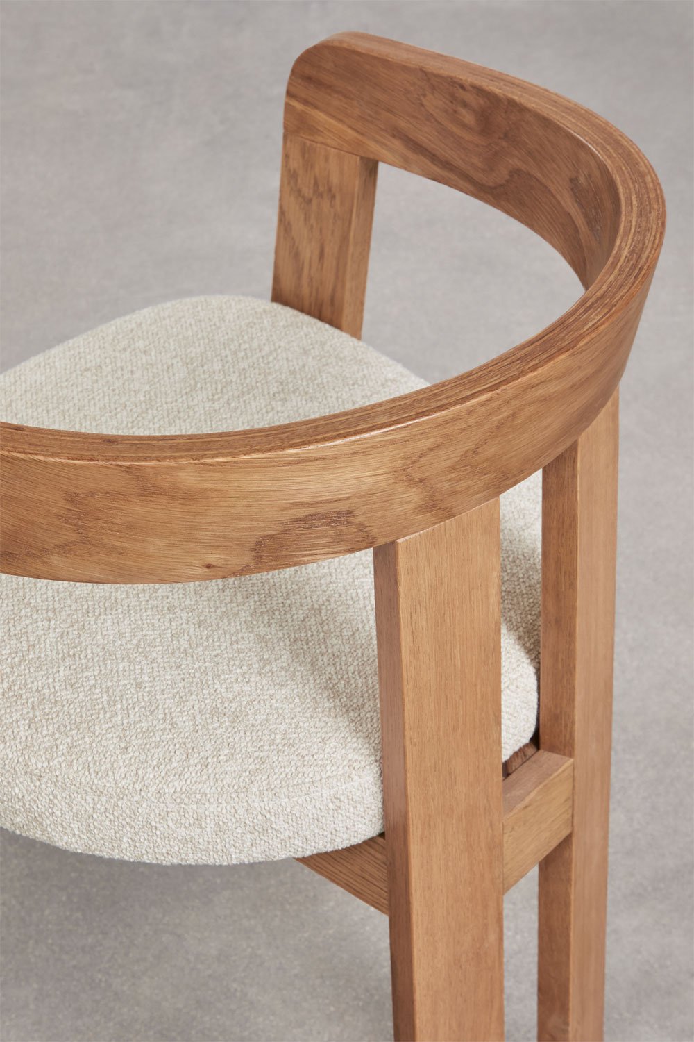 Yvone upholstered wooden dining chair with armrests, gallery image 9