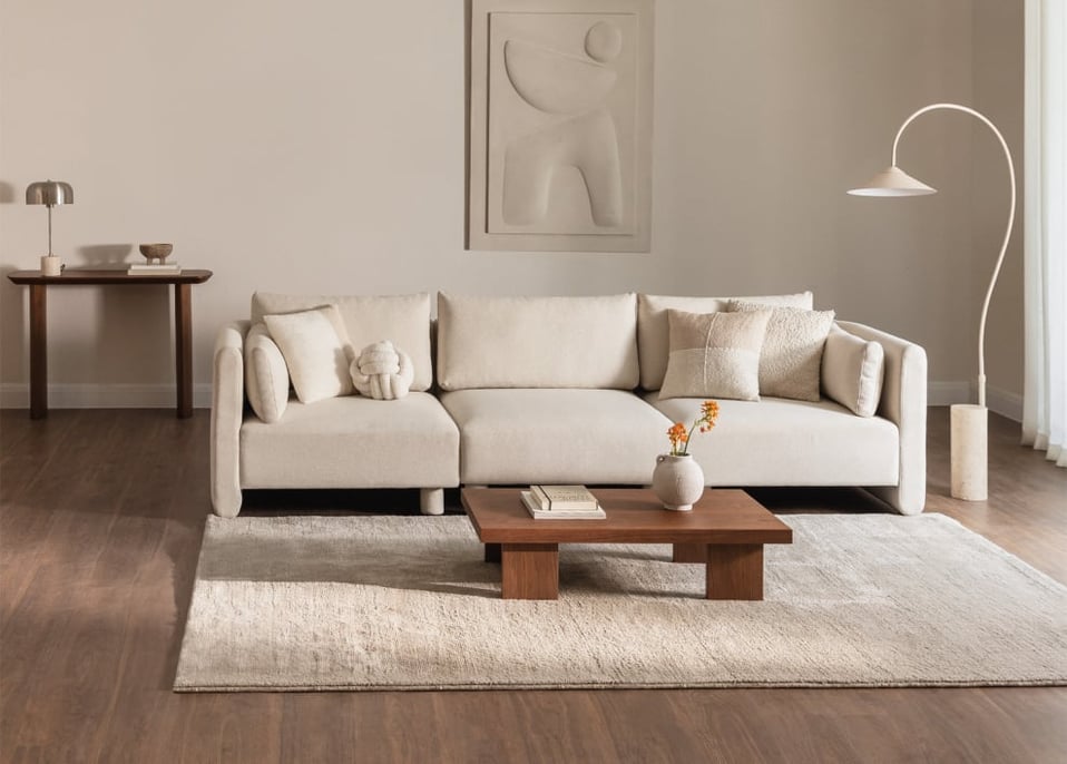 3-piece modular sofa in Artemisa bouclé fabric