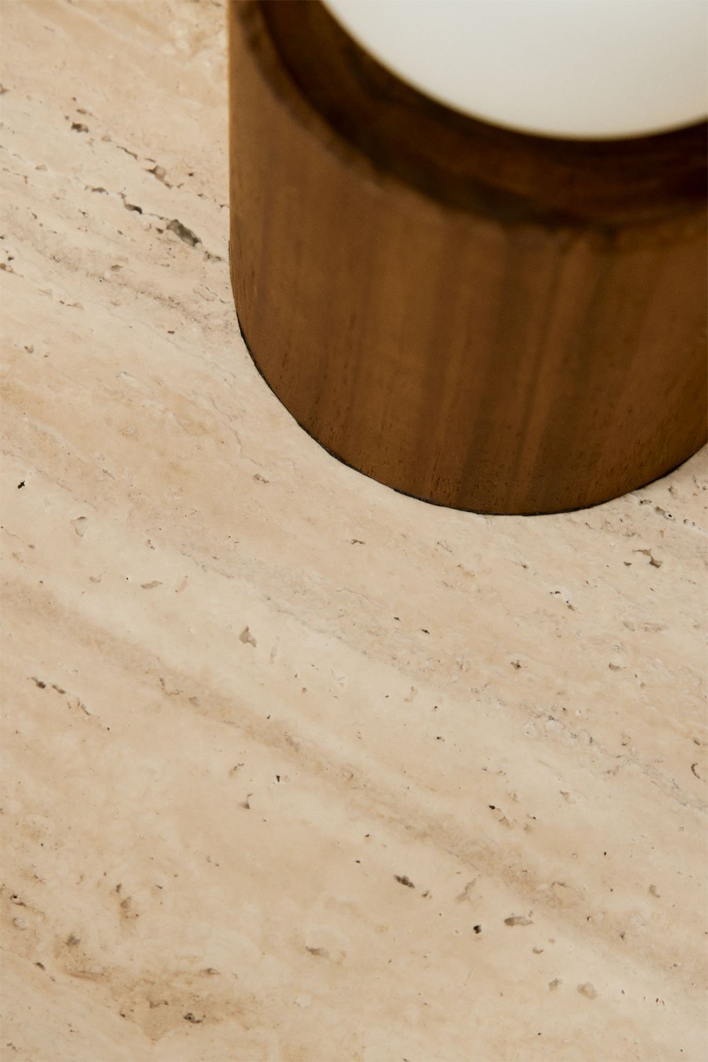 Oval console 135x40 cm in travertine and stainless steel Neriyu, gallery image 2