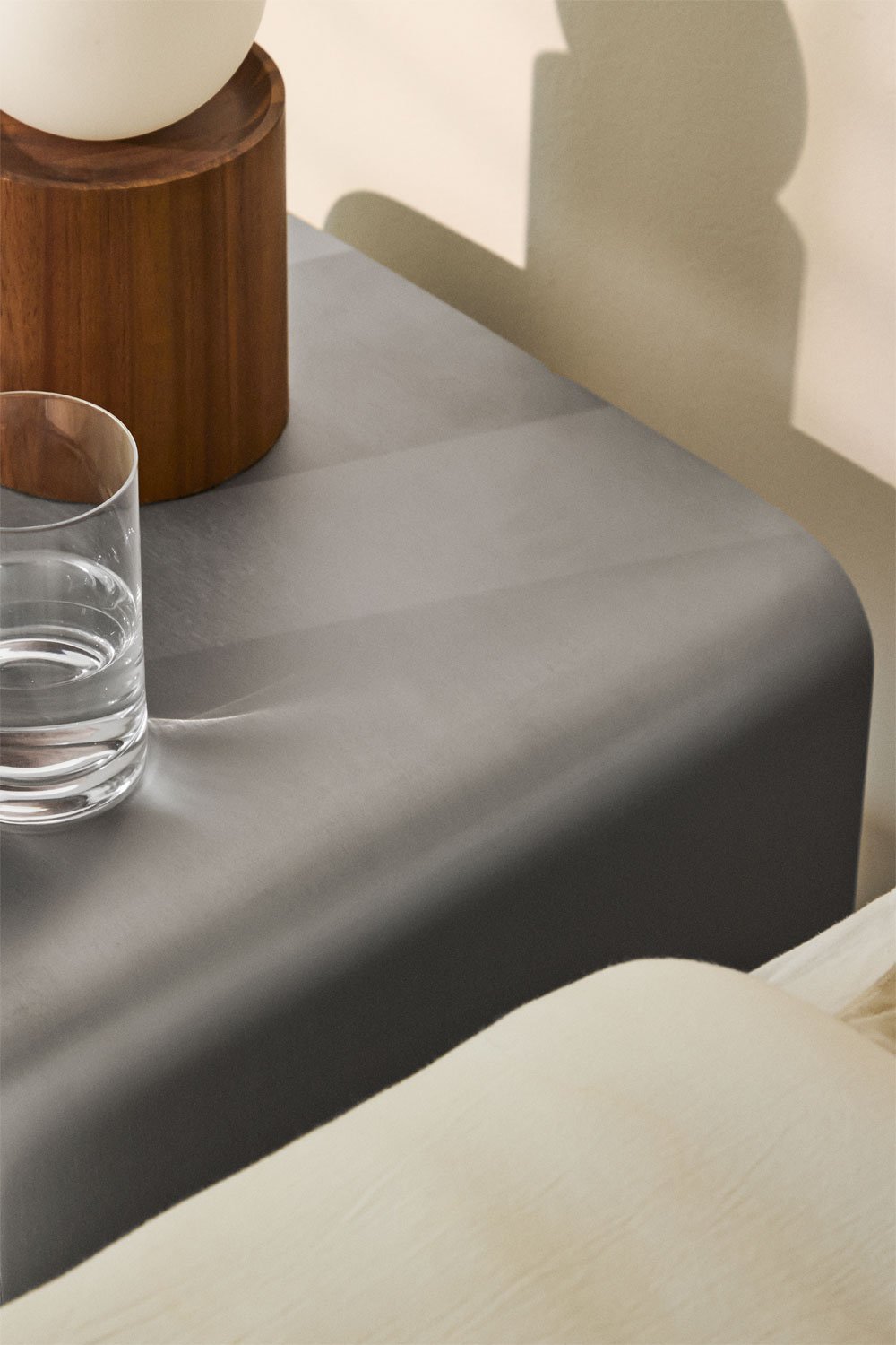 Mango wood and stainless steel bedside table Guren, gallery image 2