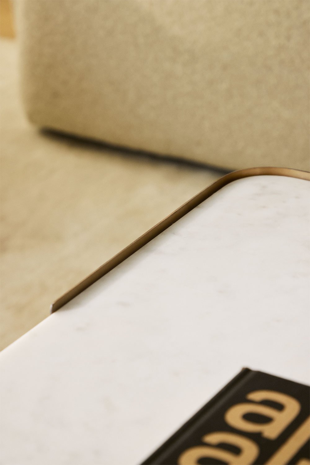 Rectangular coffee table 120x70 cm in marble and stainless steel Bemerit, gallery image 2