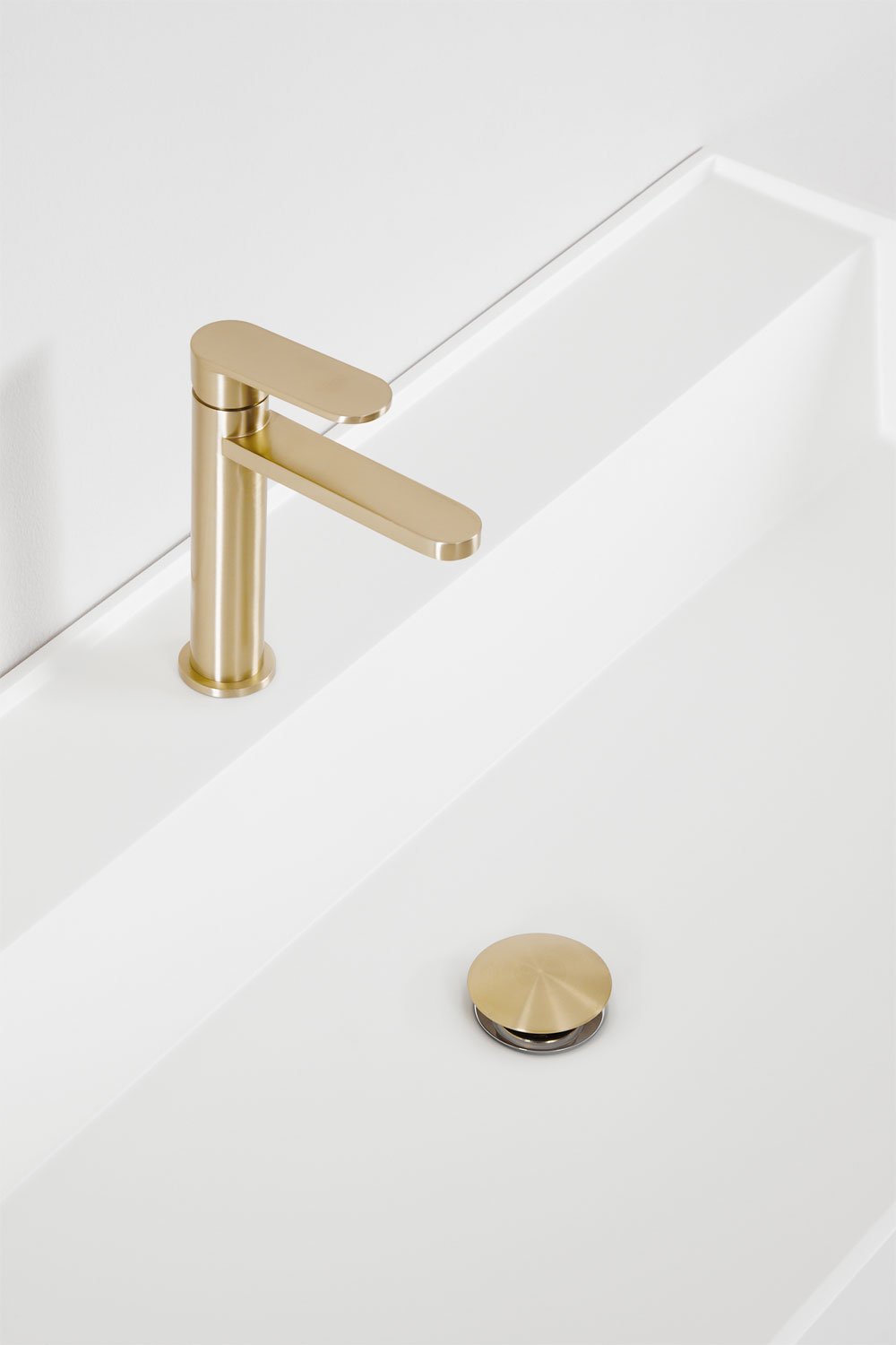 Bathroom furniture set in wood and ash veneer with integrated Ona washbasin, gallery image 7