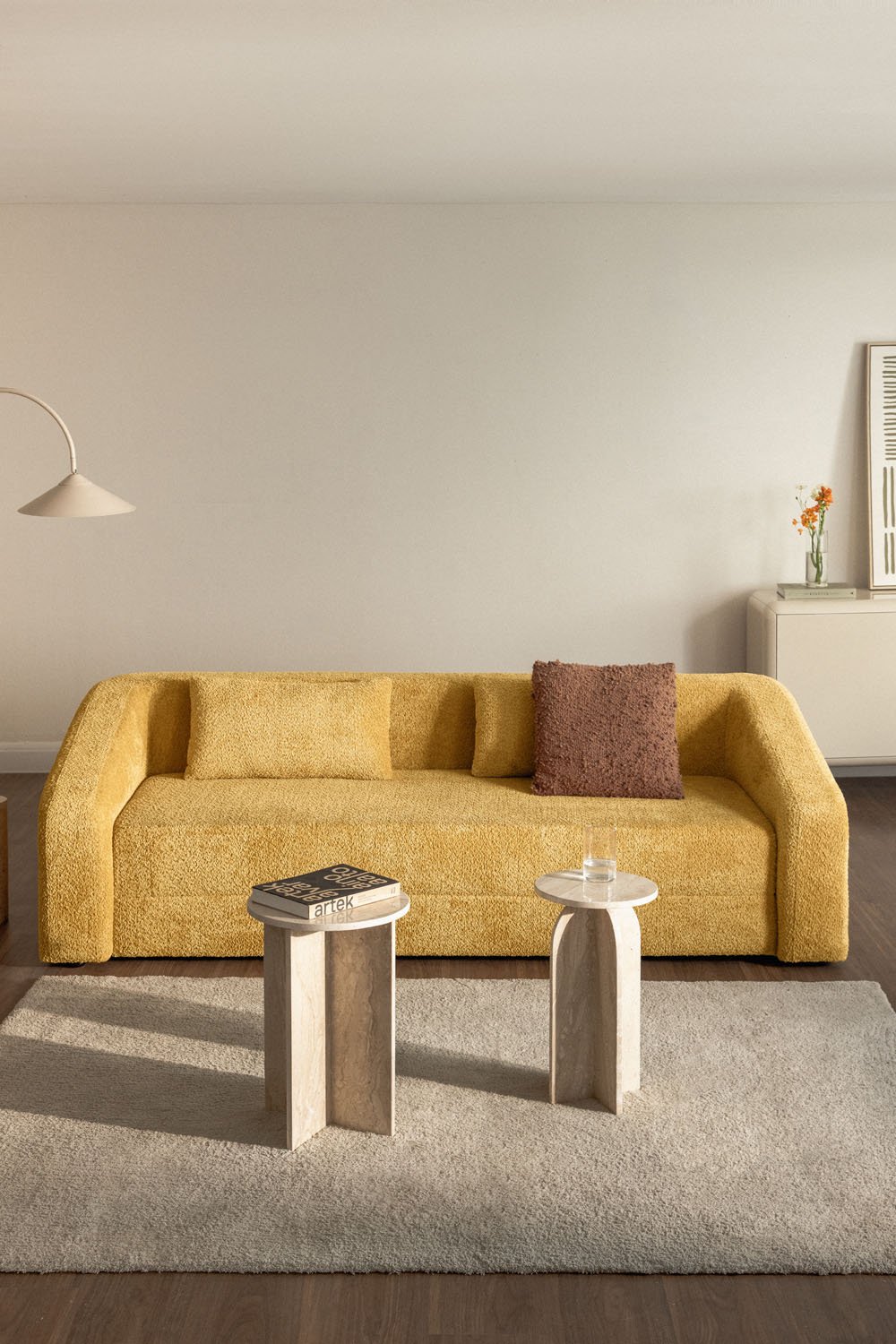 Dalila 3-seater sofa bed in bouclé fabric, gallery image 1