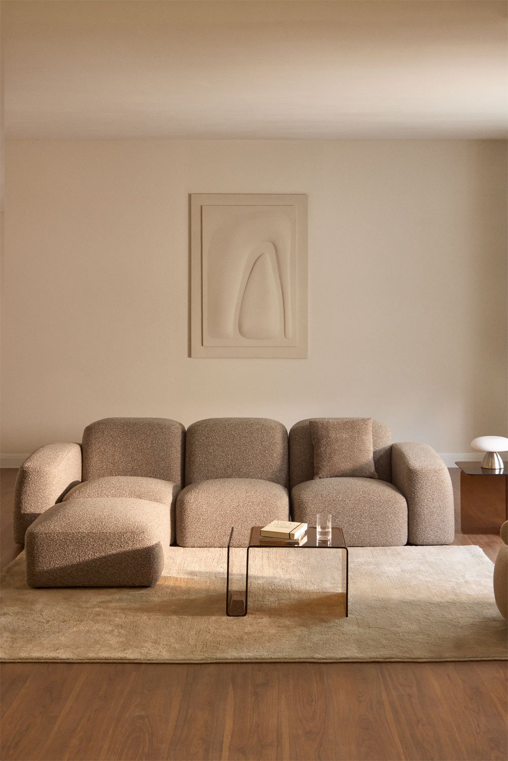 Bastian 3-piece modular sofa and pouf, gallery image 1