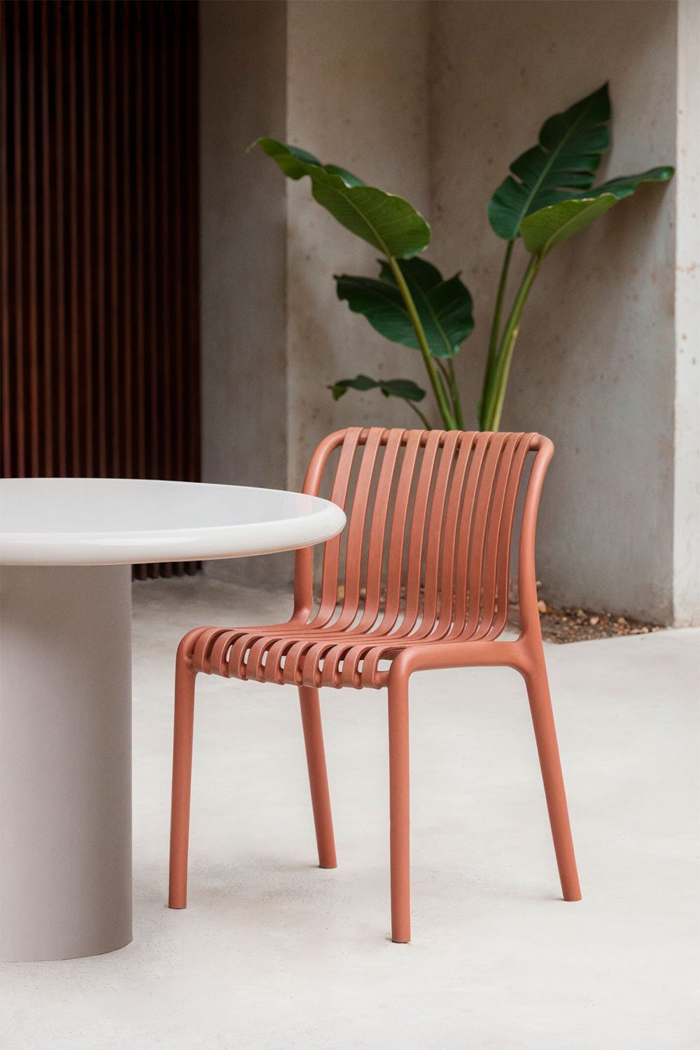 Pack of 4 Wendell polypropylene stackable garden chairs, gallery image 1