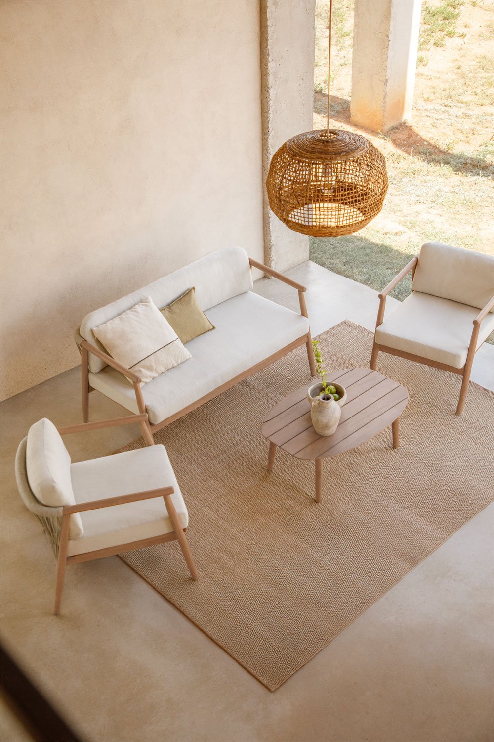 Aderyn eucalyptus wood living room set, gallery image 3