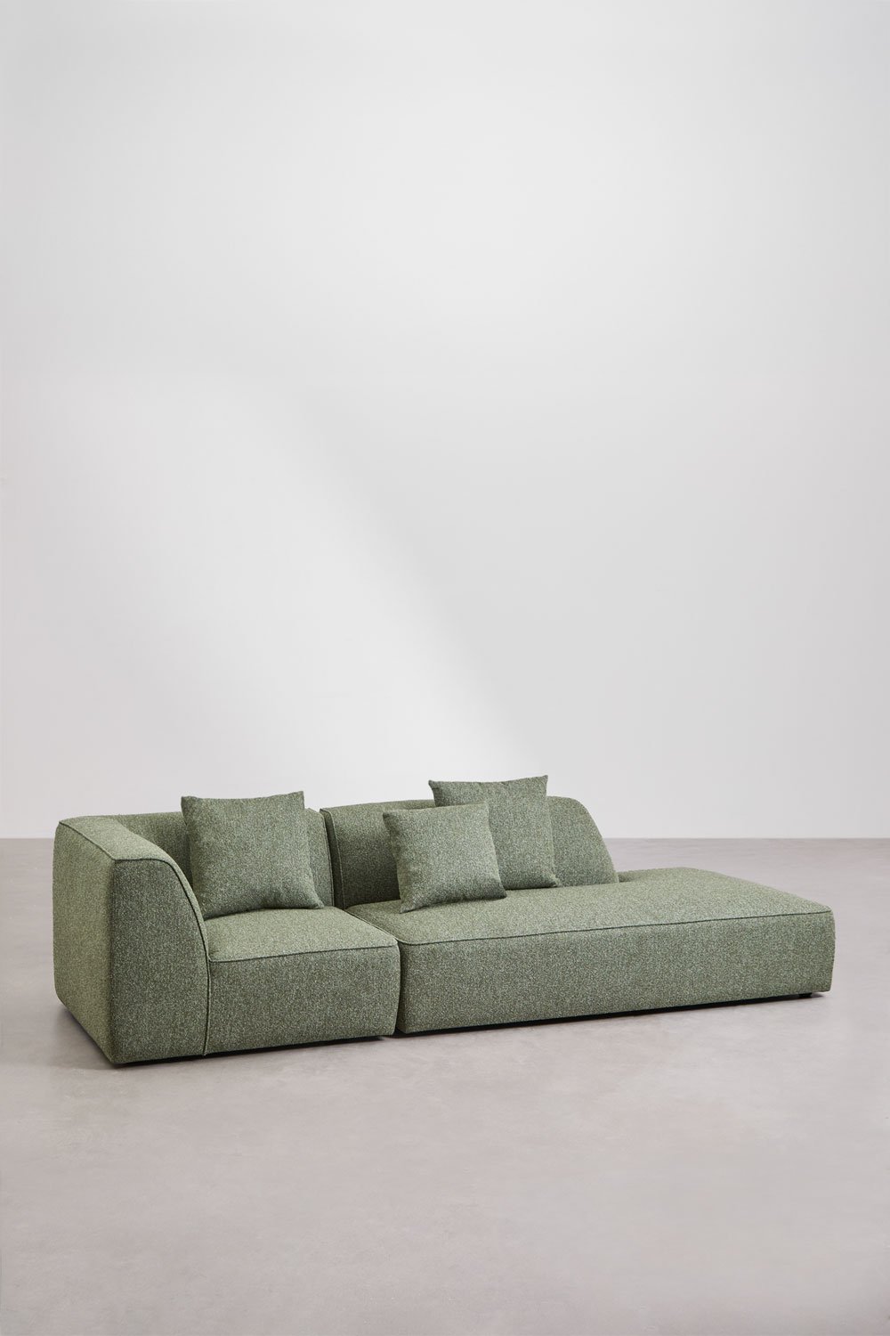 Cardea 2-Piece Modular Corner Sofa with Upholstered Right Chaise, gallery image 3