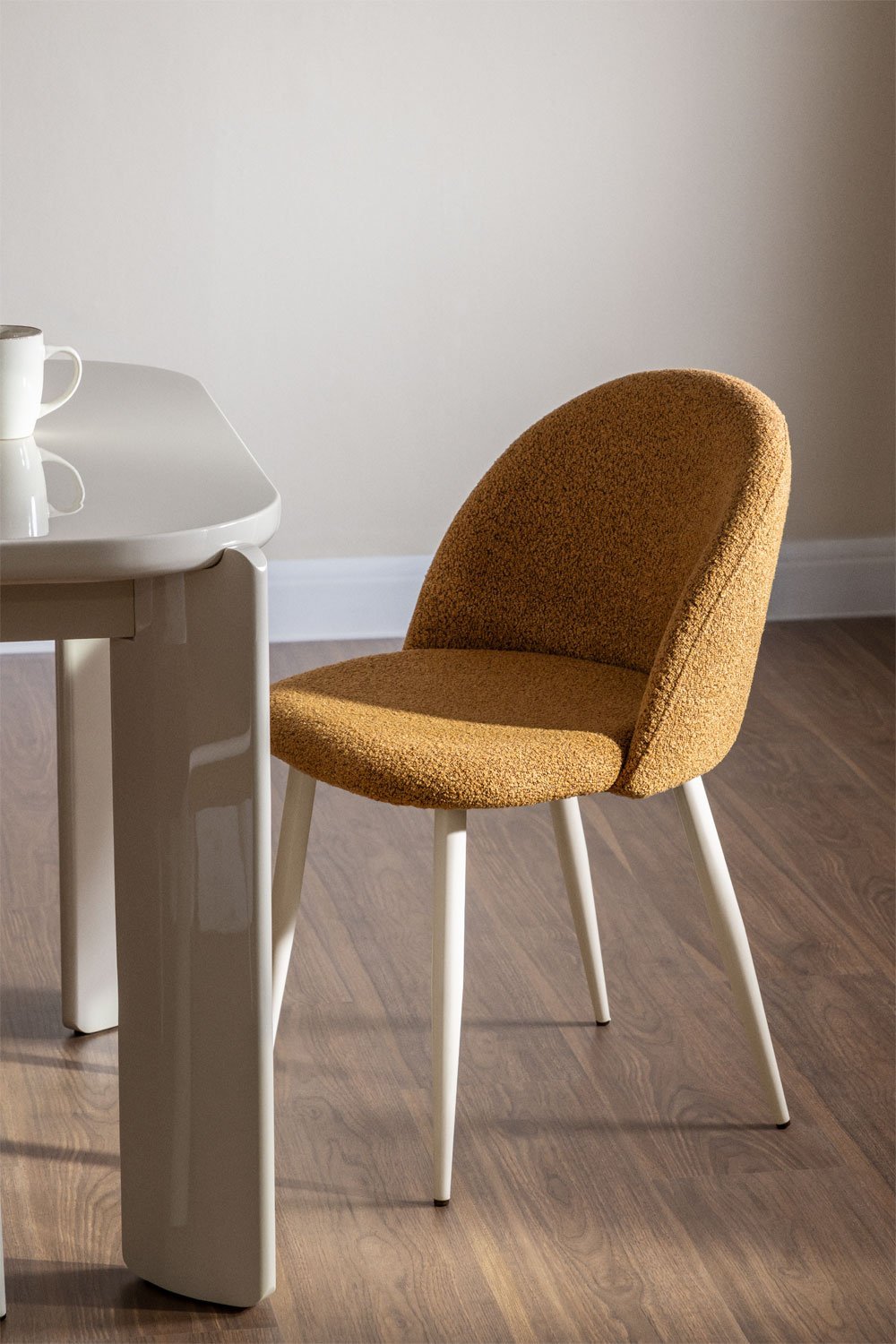 Kana Deluxe bouclé fabric dining chair, gallery image 1