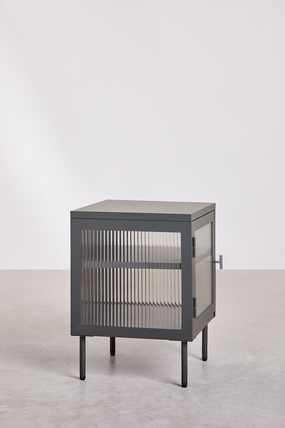 Pack of 2 rectangular bedside tables 45x40 cm in steel and glass Paoline, gallery image 4