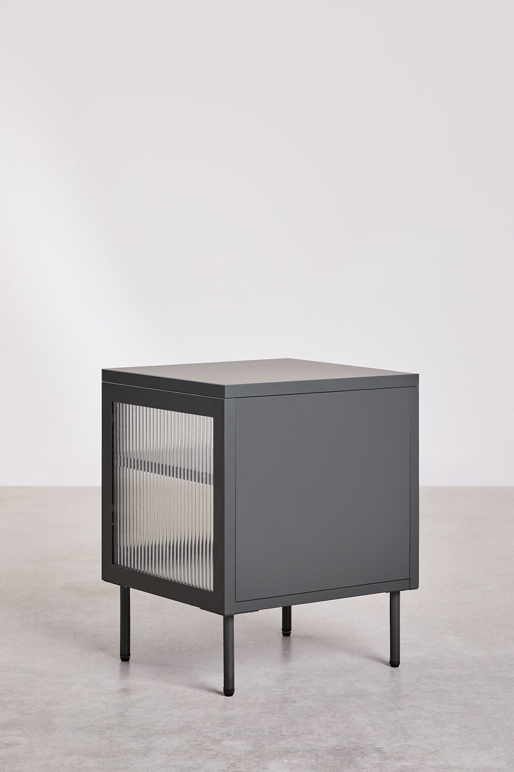 Pack of 2 rectangular bedside tables 45x40 cm in steel and glass Paoline, gallery image 6