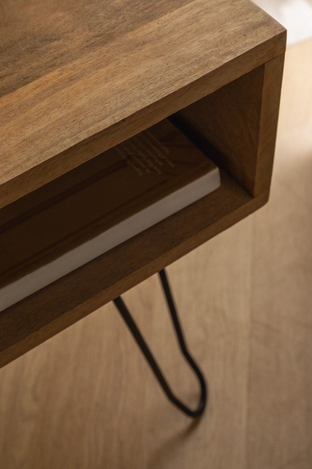 Pack of 2 Tital recycled wood bedside tables, gallery image 2