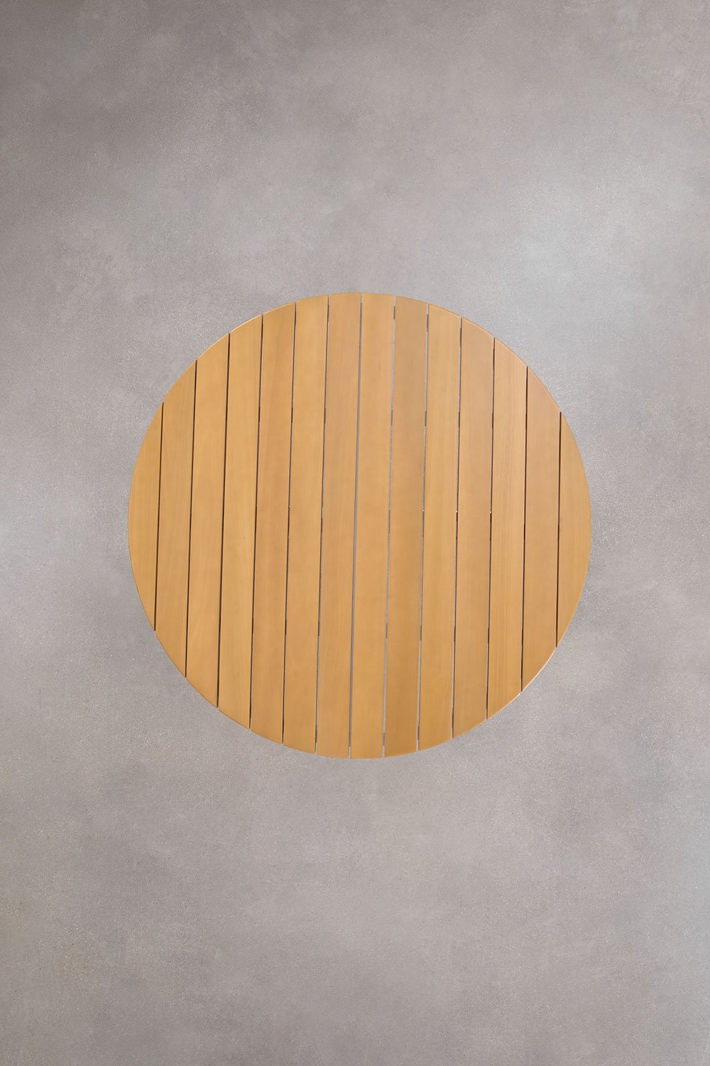 Round garden table in aluminum and eucalyptus wood Archer, gallery image 8