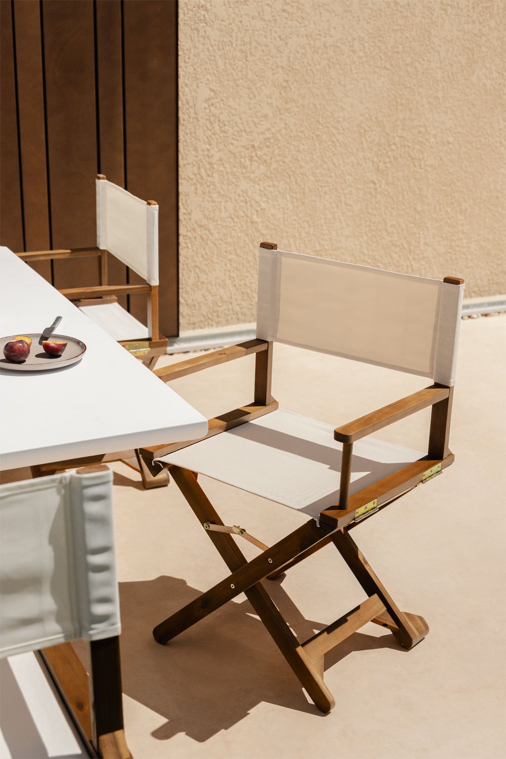 Ridley folding garden director's chair in acacia wood, gallery image 8