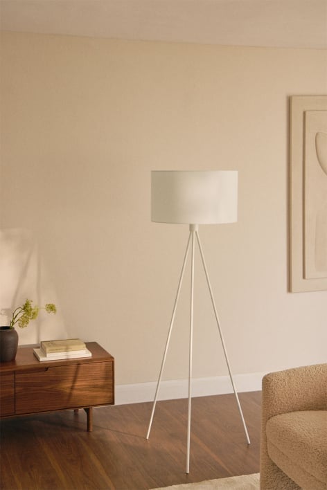 Ilena fabric and iron floor lamp