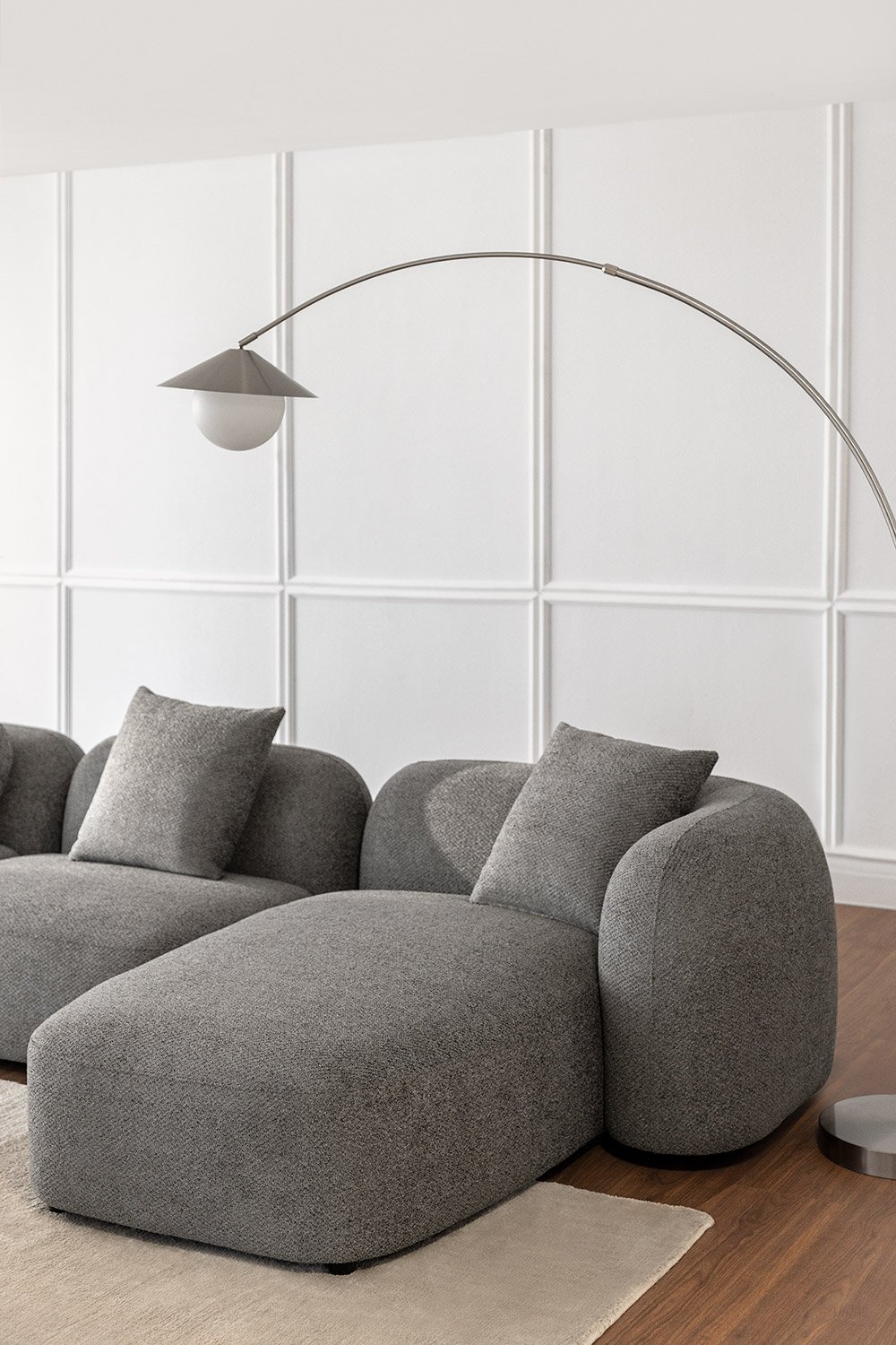 Right chaise longue module for modular sofa in Coco chenille, gallery image 10