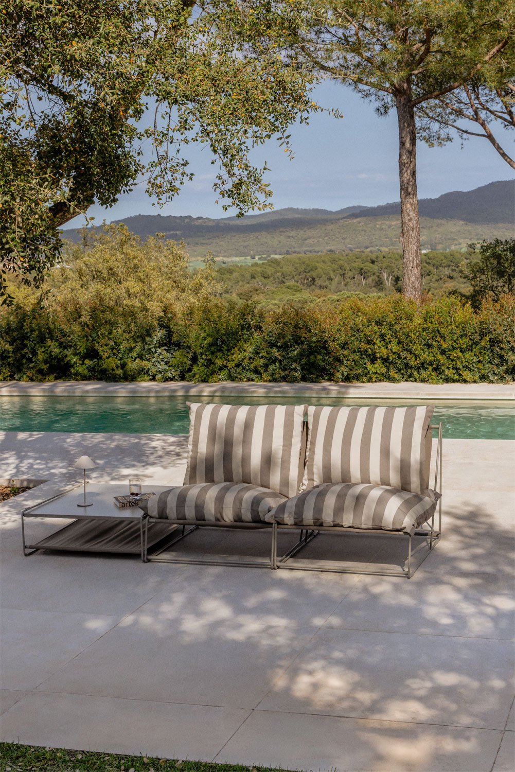 Amaro 2-piece modular sofa and convertible side table garden set, gallery image 2
