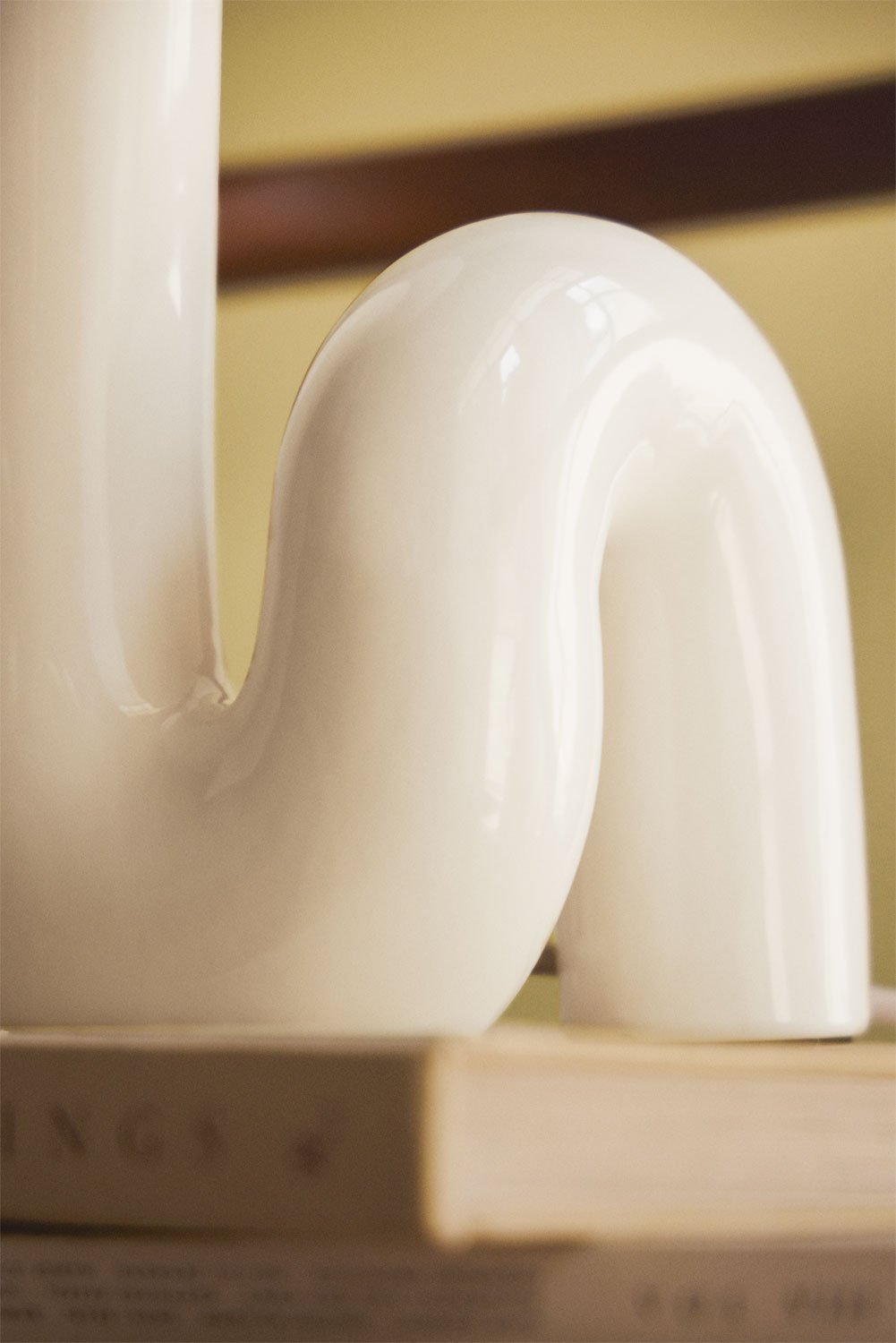Ceramic table lamp with Vireto glass ball, gallery image 2