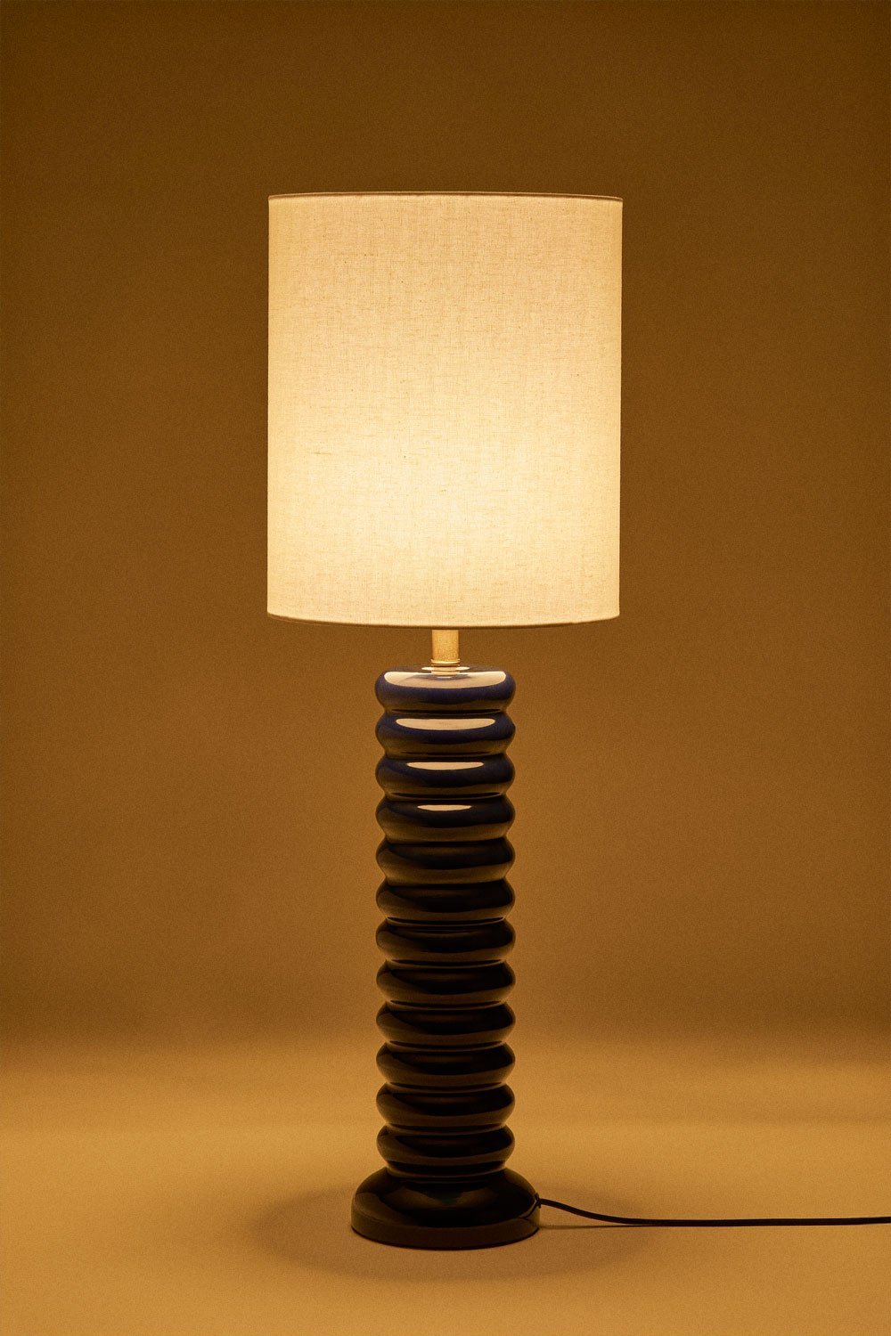 Boreto 75 cm ceramic and linen table lamp, gallery image 4