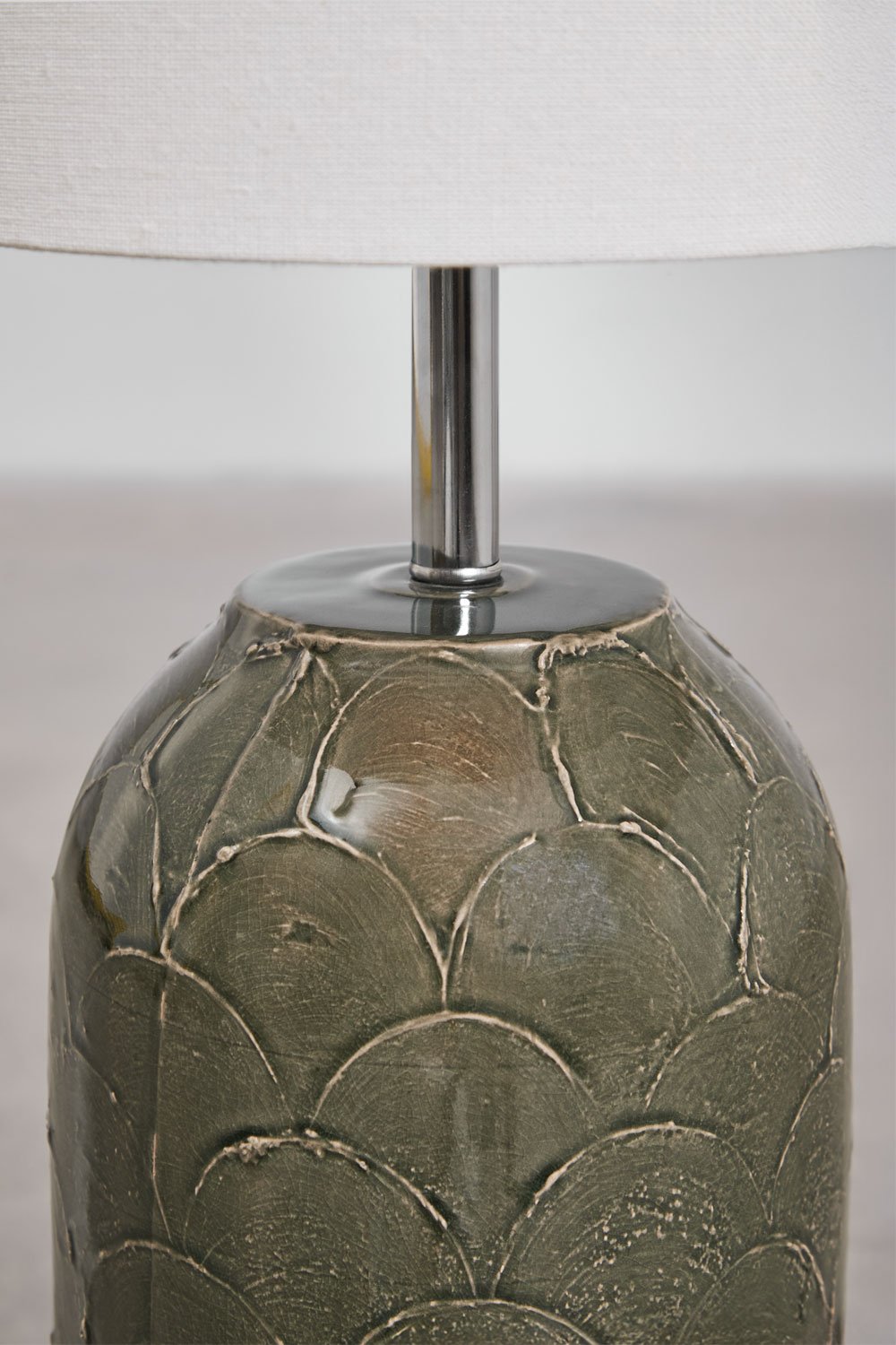 Floor lamp in ceramic and linen Cinnamon, gallery image 5
